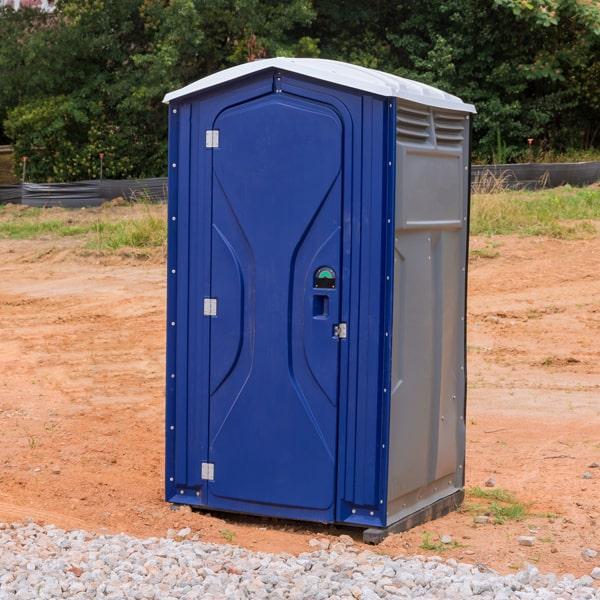 short-term portable restrooms should be serviced frequently, usually once a week